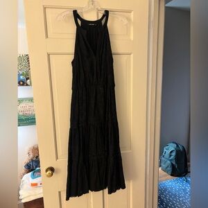 Love Sam Black Eyelet Halter Midi Dress